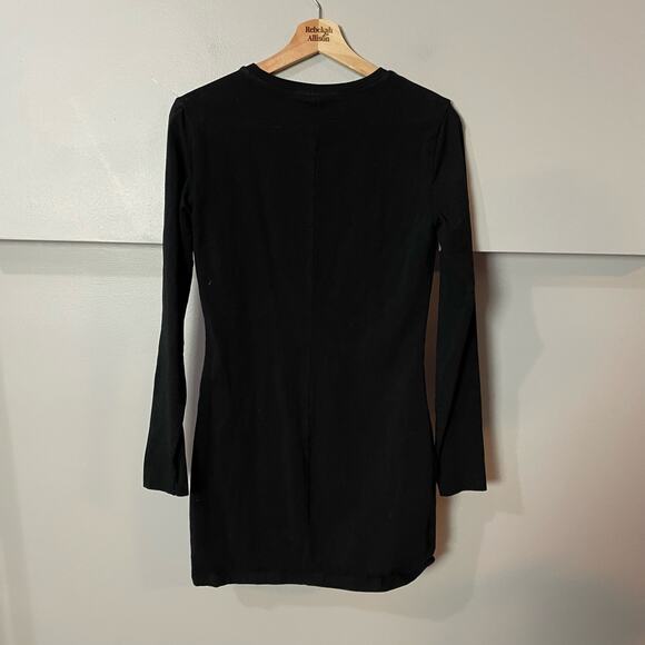 Aritzia TNA Stretch Long Sleeve Bodycon Long Sleeve Mini Dress SZ Medium EUC - Picture 5 of 8